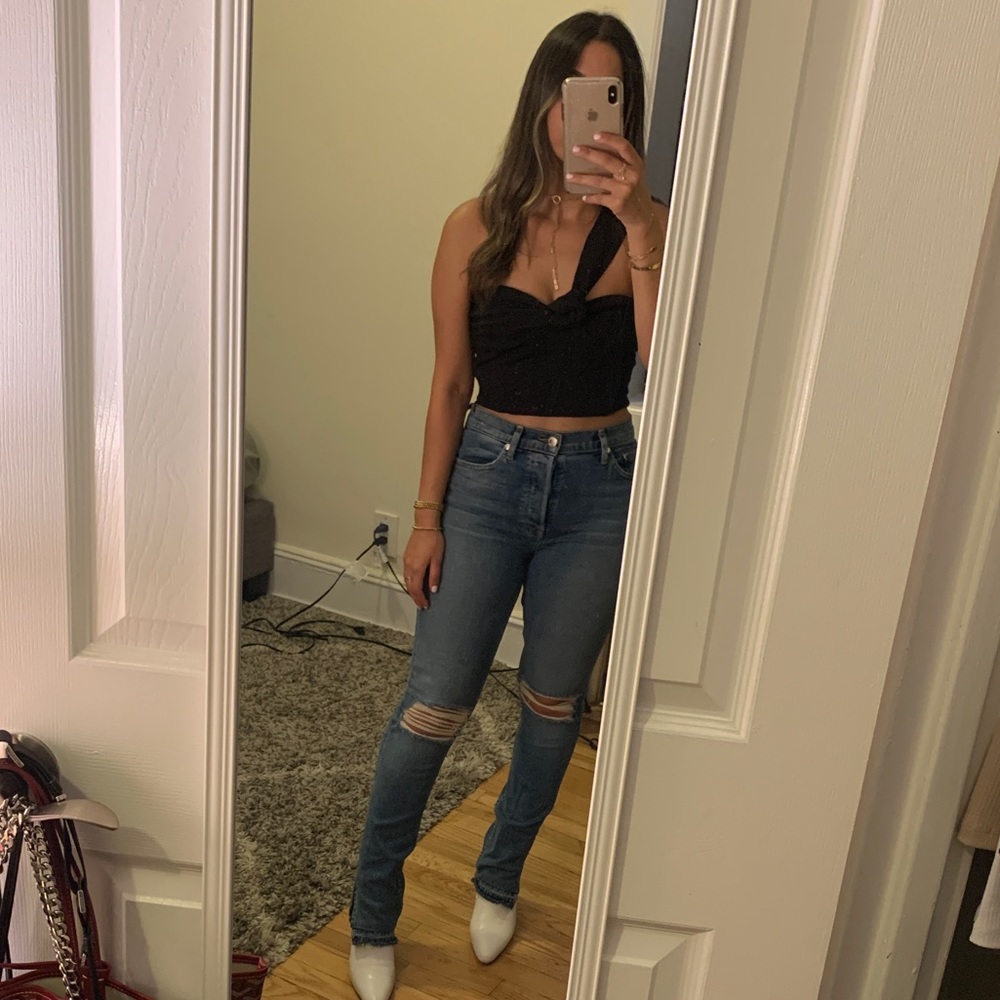 Zara black crop top